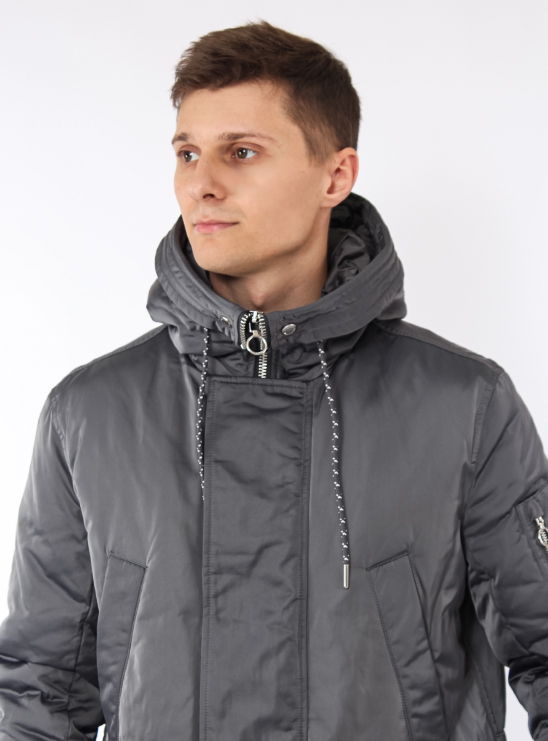 Пальто утепленное серого цвета Armani Exchange
