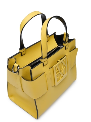 Сумка-тоут в желтом цвете с брендированной пряжкой Armani Exchange