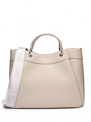 Сумка тоут бежевого цвета medium Armani Exchange