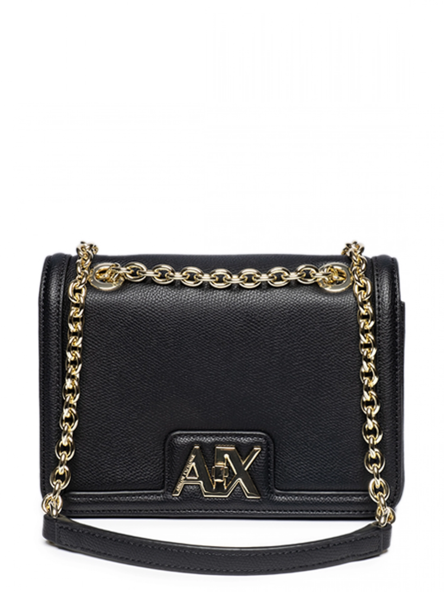 Сумка кросс-боди черного цвета mini на цепочке золотистого цвета Armani Exchange