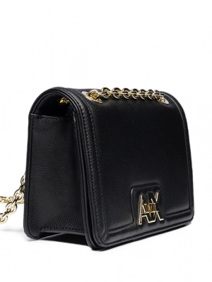 Сумка кросс-боди черного цвета mini на цепочке золотистого цвета Armani Exchange