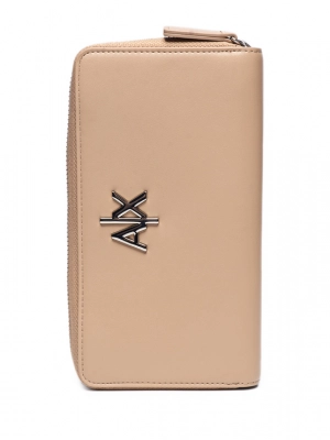 Кошелек пудрового цвета с эмблемой в виде лого бренда Armani Exchange Кошелек пудрового цвета с эмблемой в виде лого бренда Armani Exchange