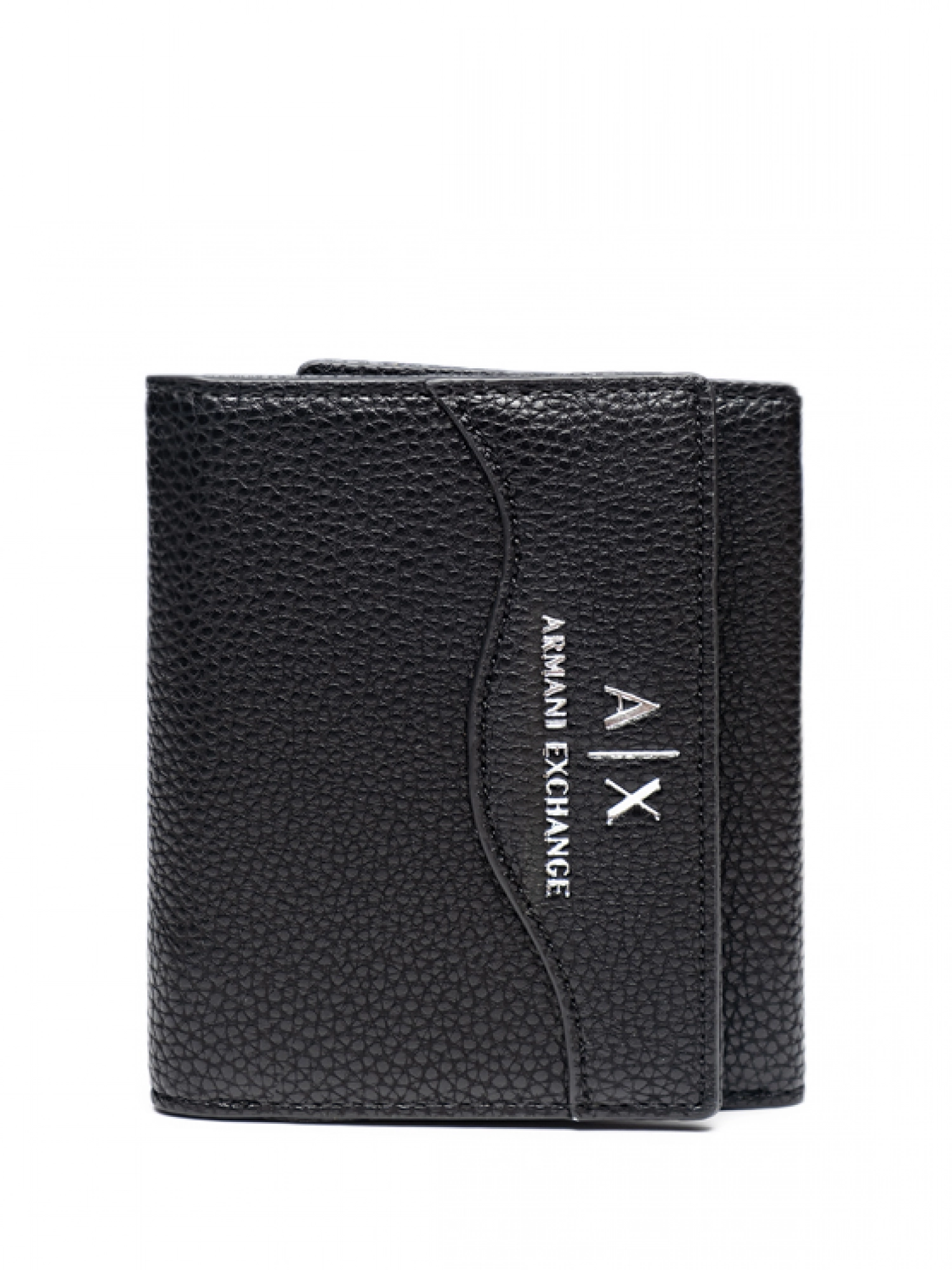 Кошелек черного цвета с надписью лого бренда Armani Exchange