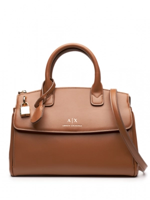 Сумка тоут рыжего цвета с дополнительным ремешком Armani Exchange