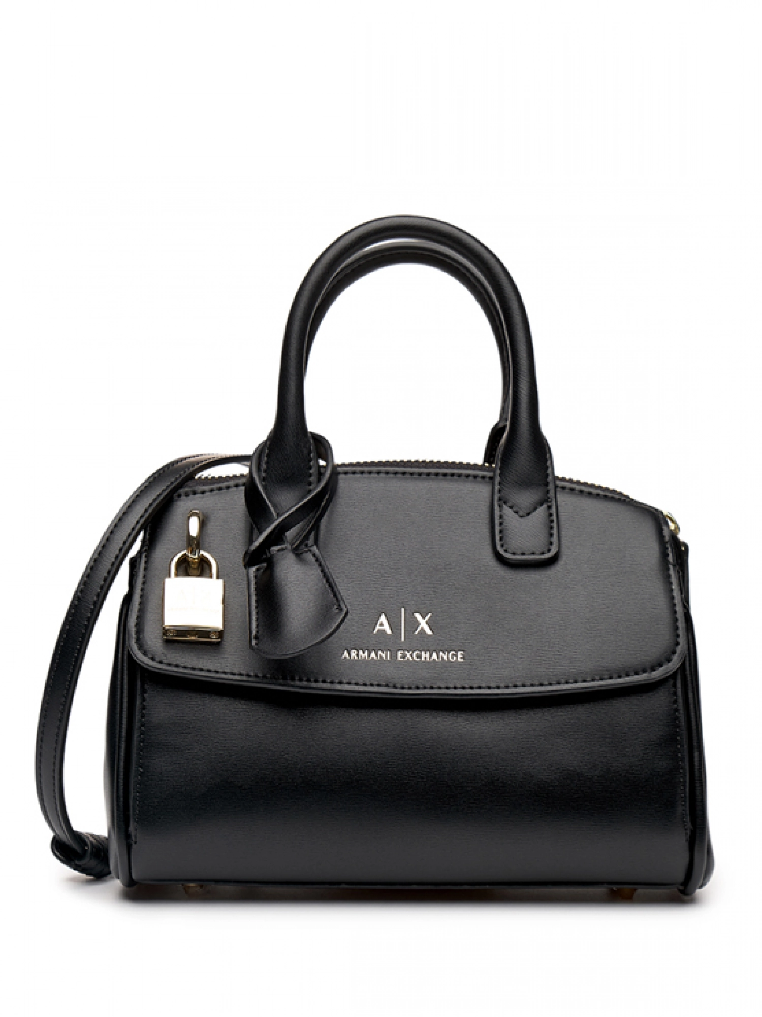 Сумка трапеция в черном цвете с дополнительным ремешком Armani Exchange