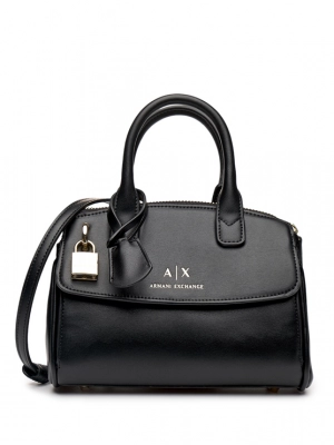 Сумка трапеция в черном цвете с дополнительным ремешком Armani Exchange