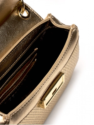 Сумка мини в цвете золотой металлик с пайетками  Armani Exchange