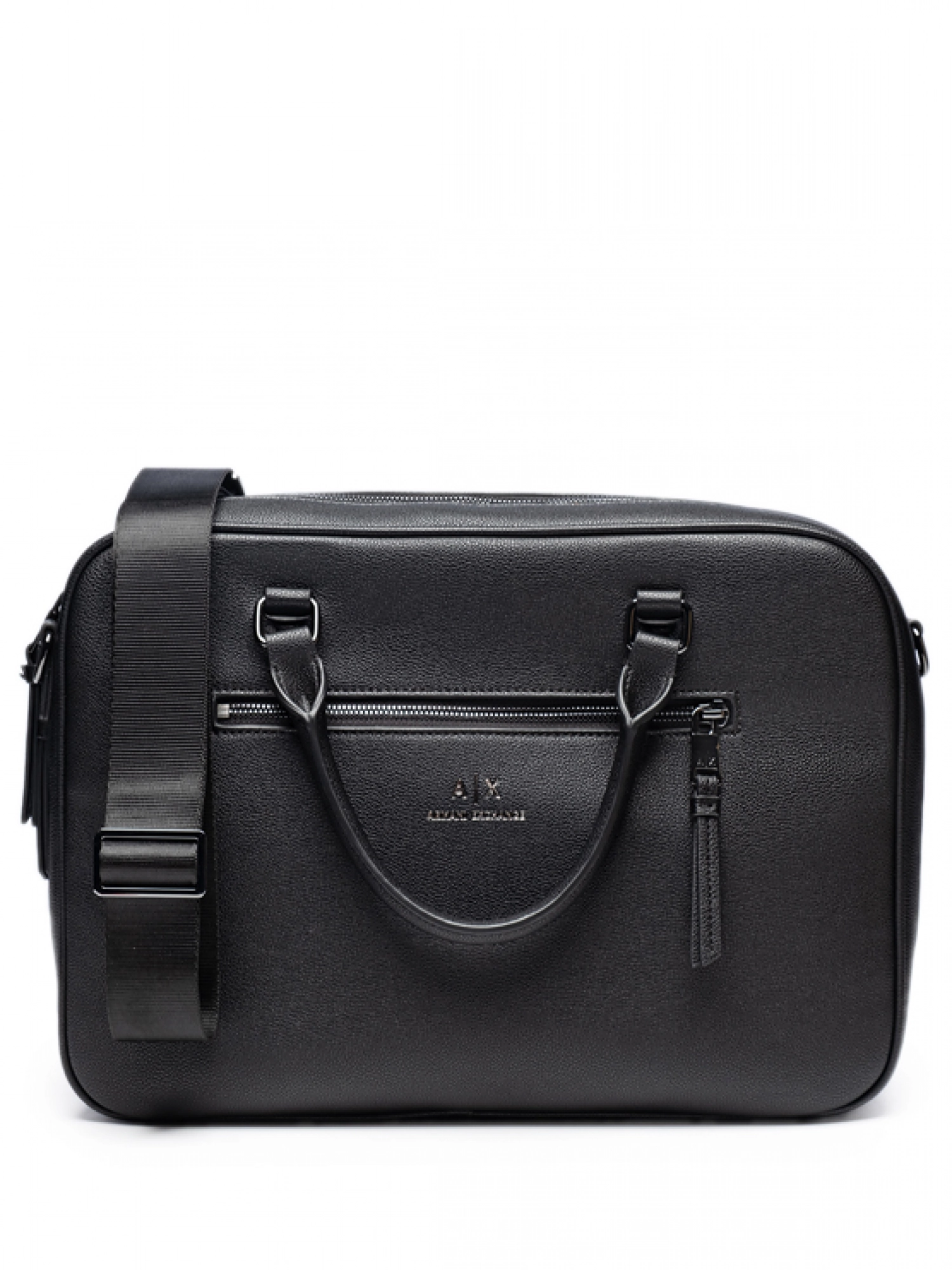 Сумка портфель в черном цвете с логотипом бренда Armani Exchange