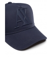 Бейсболка темно-синего цвета с объемным лого бренда Armani Exchange