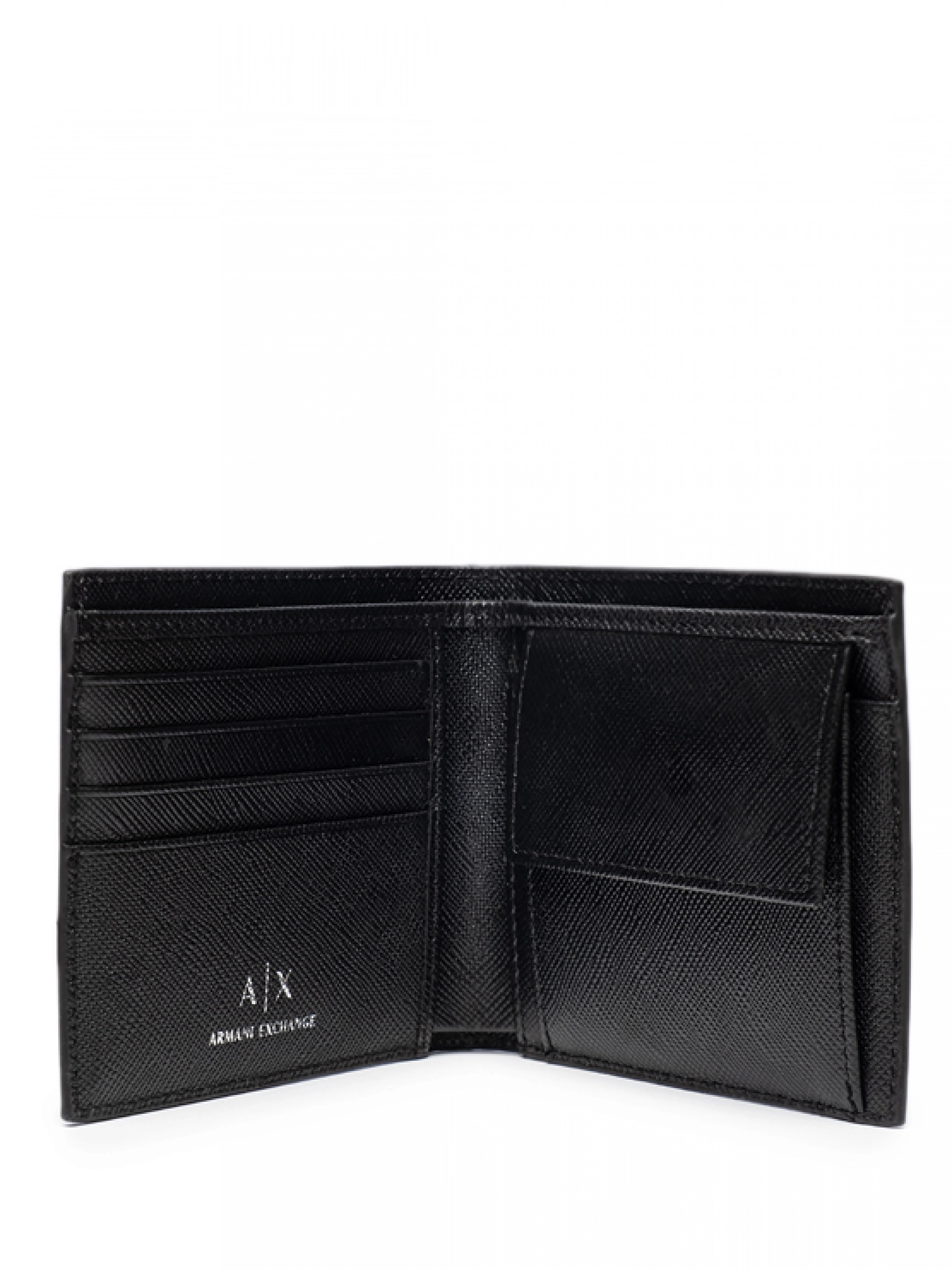 Подарочный набор портмоне и брелок из натуральной кожи с лого и надписью бренда Armani Exchange Подарочный набор портмоне и брелок из натуральной кожи с лого и надписью бренда Armani Exchange