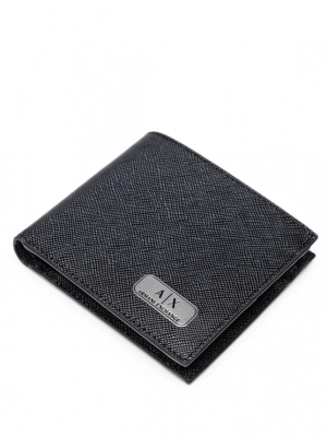 Подарочный набор портмоне и брелок из натуральной кожи с лого и надписью бренда Armani Exchange Подарочный набор портмоне и брелок из натуральной кожи с лого и надписью бренда Armani Exchange