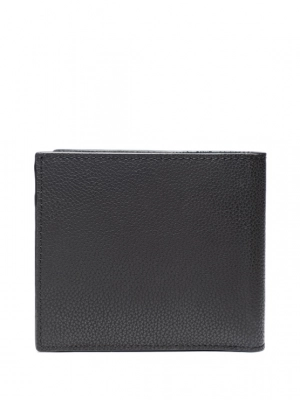 Комплект портмоне и картхолдер черного цвета со структурой под рифленую кожу Armani Exchange