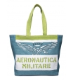Сумка-шоппер голубого цвета с лого бренда Aeronautica Militare