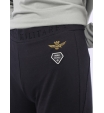 Спортивные брюки леггинсы из трикотажа черного цвета Aeronautica Militare