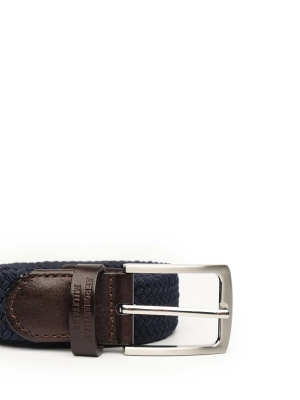 Ремень в темно-синем цвете с металлической пряжкой Аeronautica Militare