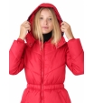Утепленная куртка приталенного кроя с капюшоном красного цвета Armani Exchange
