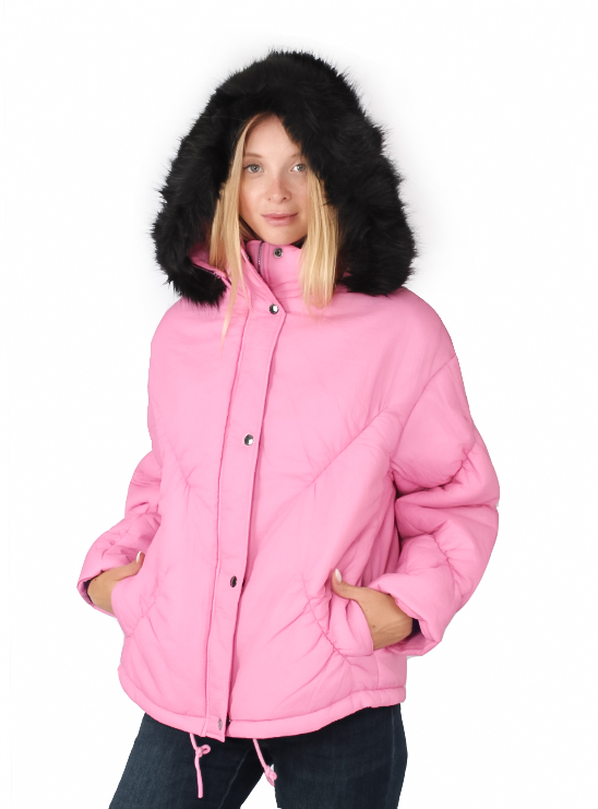 Утепленная зимняя куртка розового цвета Armani Exchange