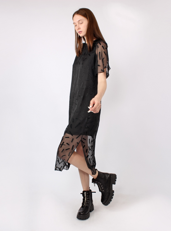 Черное платье миди Armani Exchange