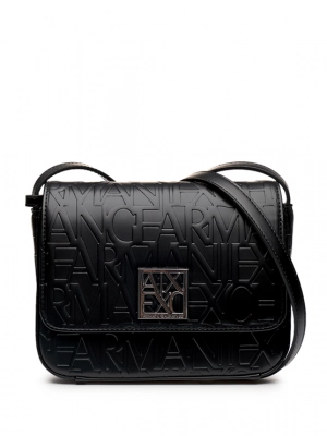Сумка кроссбоди в черном цвете с логоманией Armani Exchange