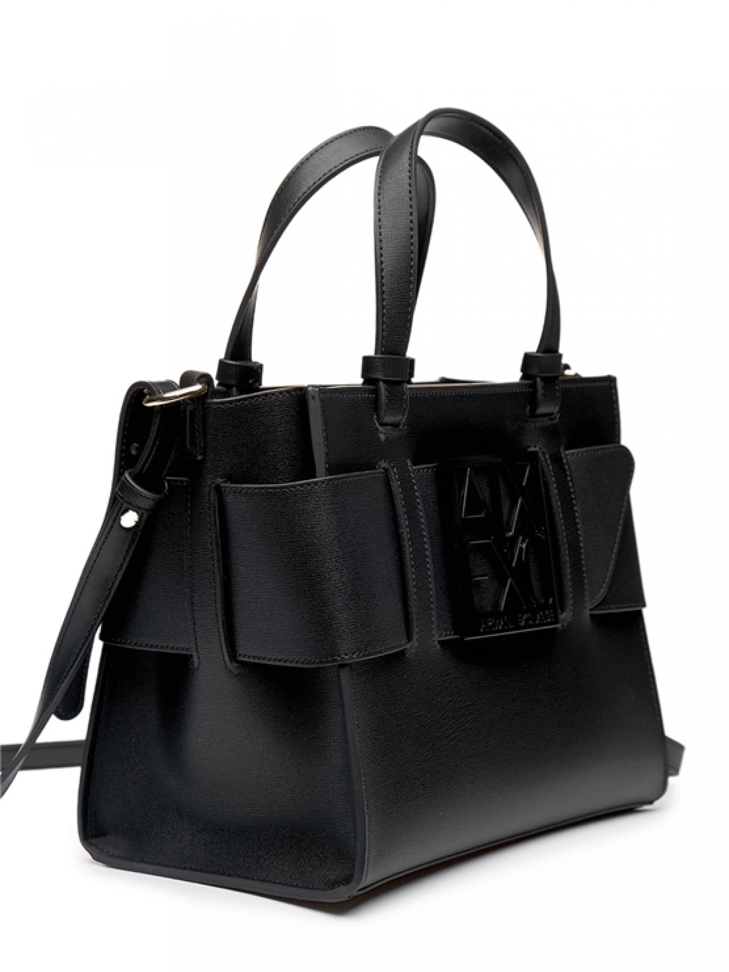 Сумка тоут мини в черном цвете с дополнительным ремешком Armani Exchange