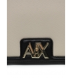 Черно-бежевая сумка кросс-боди на золотистой цепочке Armani Exchange