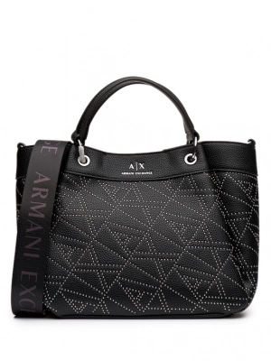 Сумка тоут в черном цвете с дополнительным ремешком Armani Exchange