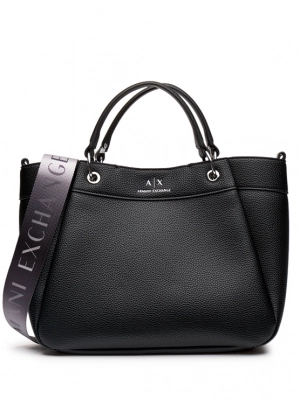Сумка тоут в черном цвете с дополнительным ремешком Armani Exchange