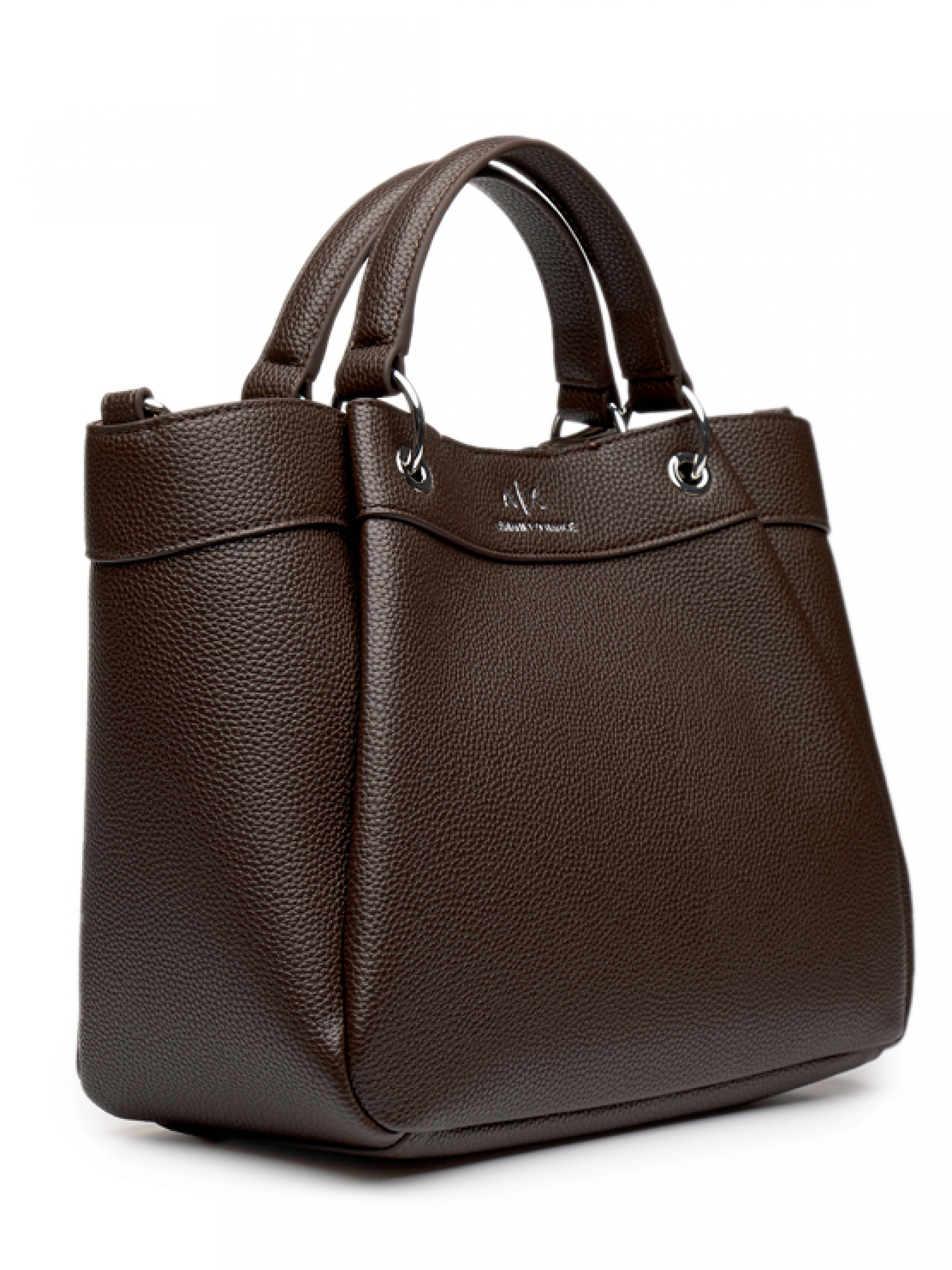 Сумка тоут в коричневом цвете с дополнительным ремешком Armani Exchange