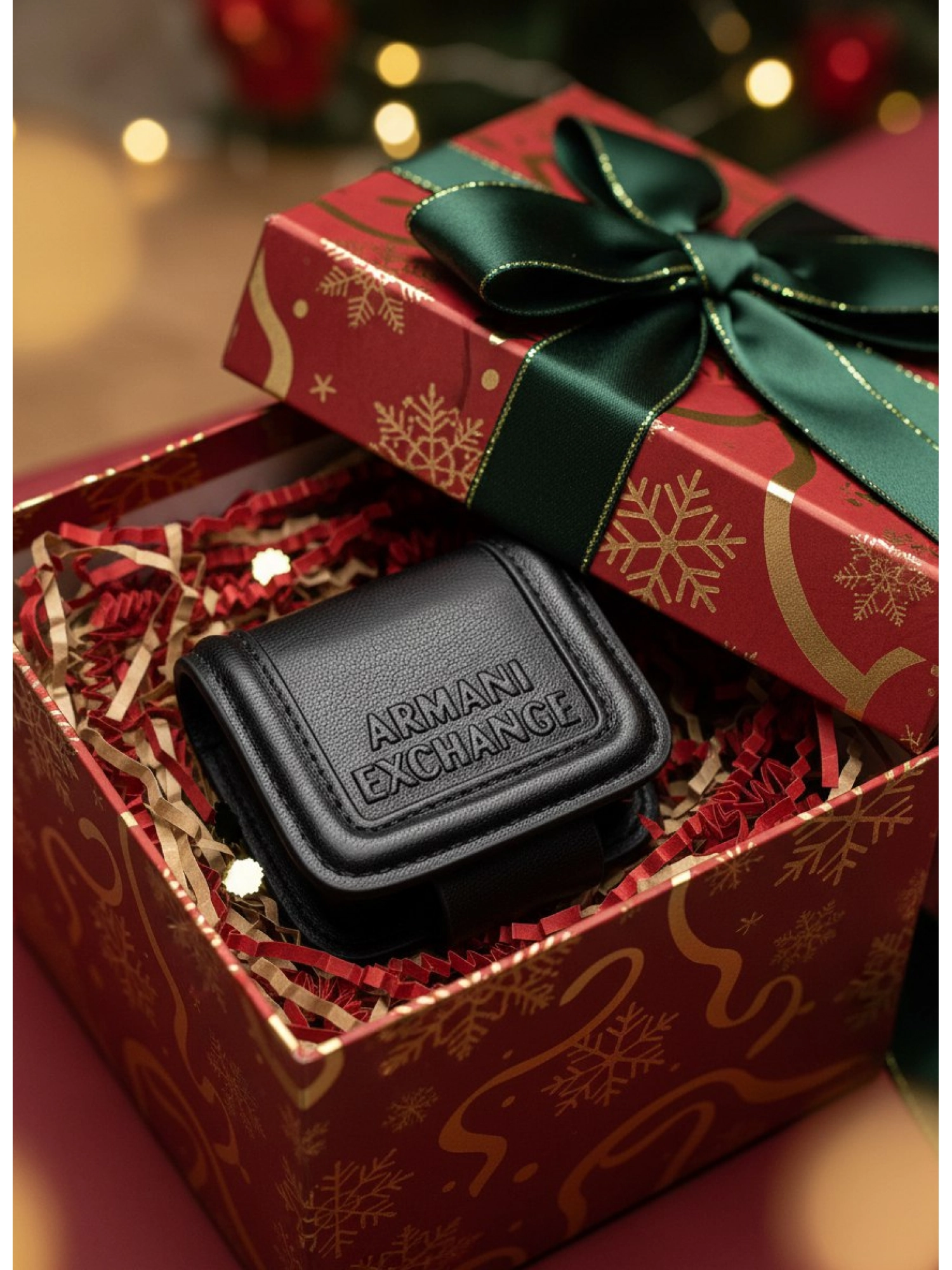 Сумка-кейс для AIRPODS черного цвета Armani Exchange