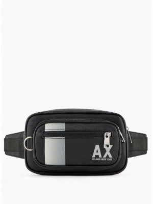 Поясная сумка черного цвета с лого бренда Armani Exchange