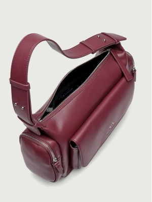 Сумка хобо в бордовом цвете Armani Exchange