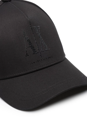 Бейсболка в черном цвете в едином размере с логотипом бренда Armani Exchange
