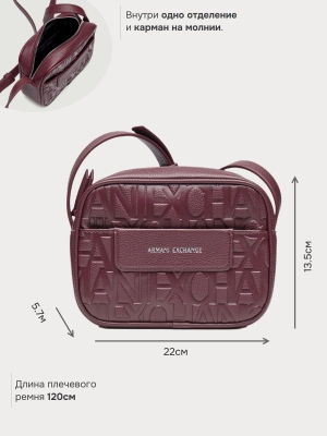 Сумка кроссбоди Armani Exchange в бордовом цвете