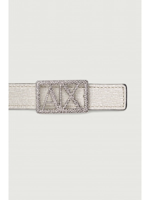 Ремень Armani Exchange в бежевом цвете с пряжкой лого бренда