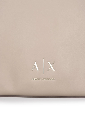 Сумка-хобо в бежевом цвете Armani Exchange