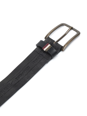 Ремень в черном цвете с металлической пряжкой Аeronautica Militare