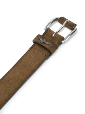 Ремень в цвете хаки с металлической пряжкой Аeronautica Militare