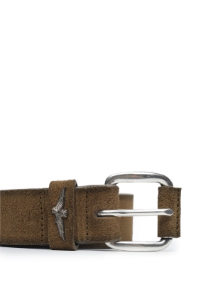 Ремень в цвете хаки с металлической пряжкой Аeronautica Militare