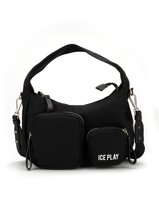 Черная сумка с накладными карманами Ice Play