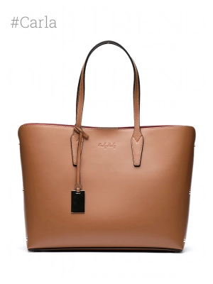 Сумка шоппер в рыжем цвете с брелоком Сумка шоппер Carla OiTREND