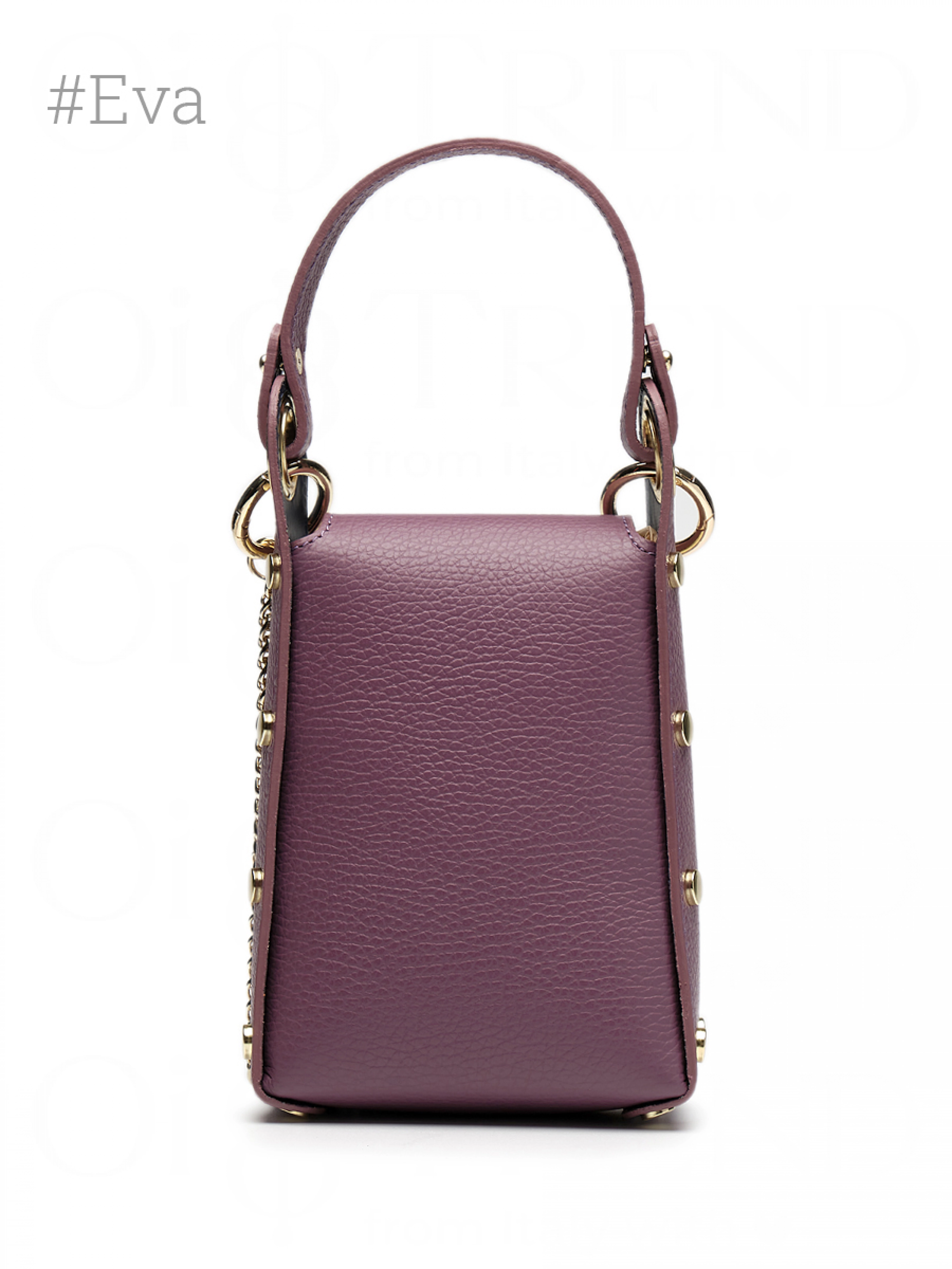 Мини-сумка Eva из натуральной кожи в сливовом цвете OiTrend