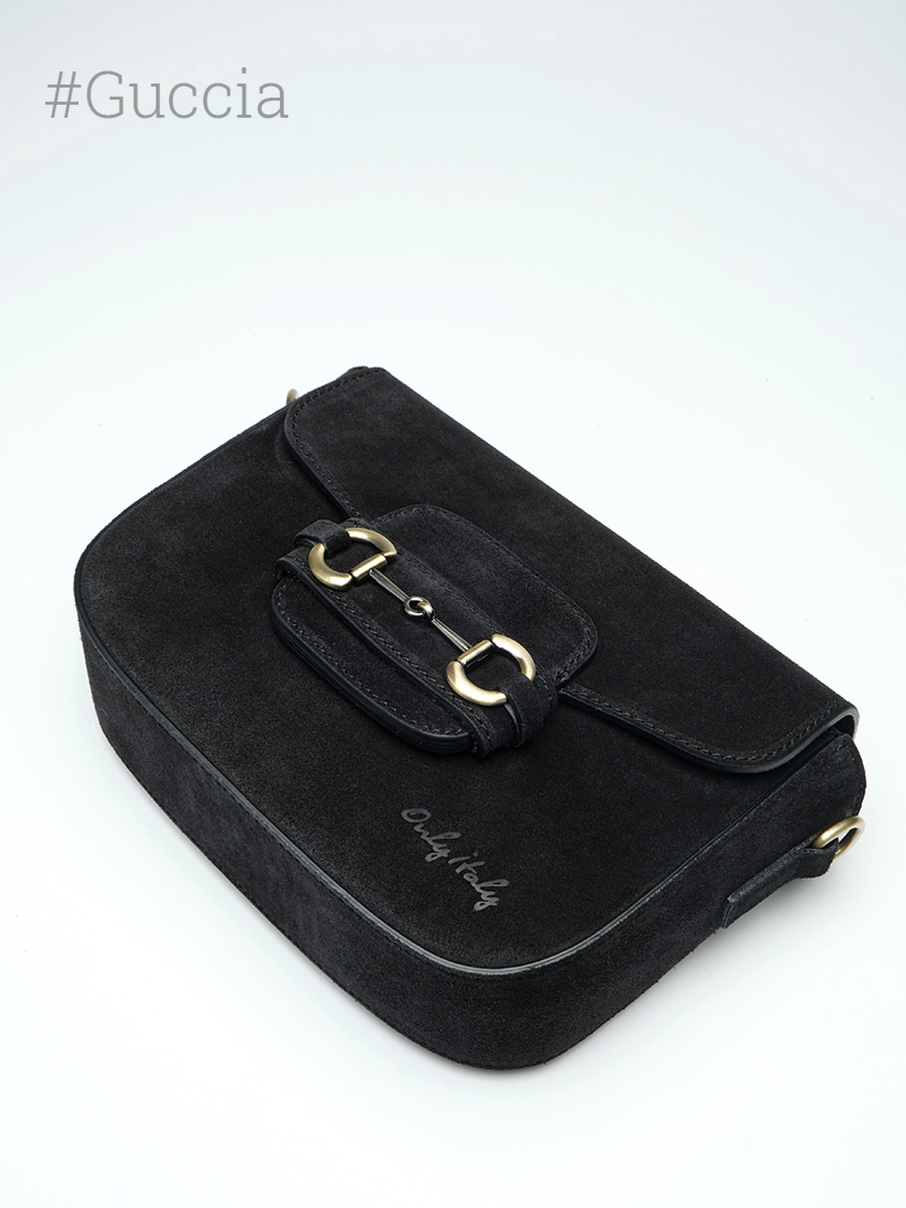 Сумка кроссбоди Guccia в черной замши  OiTrend