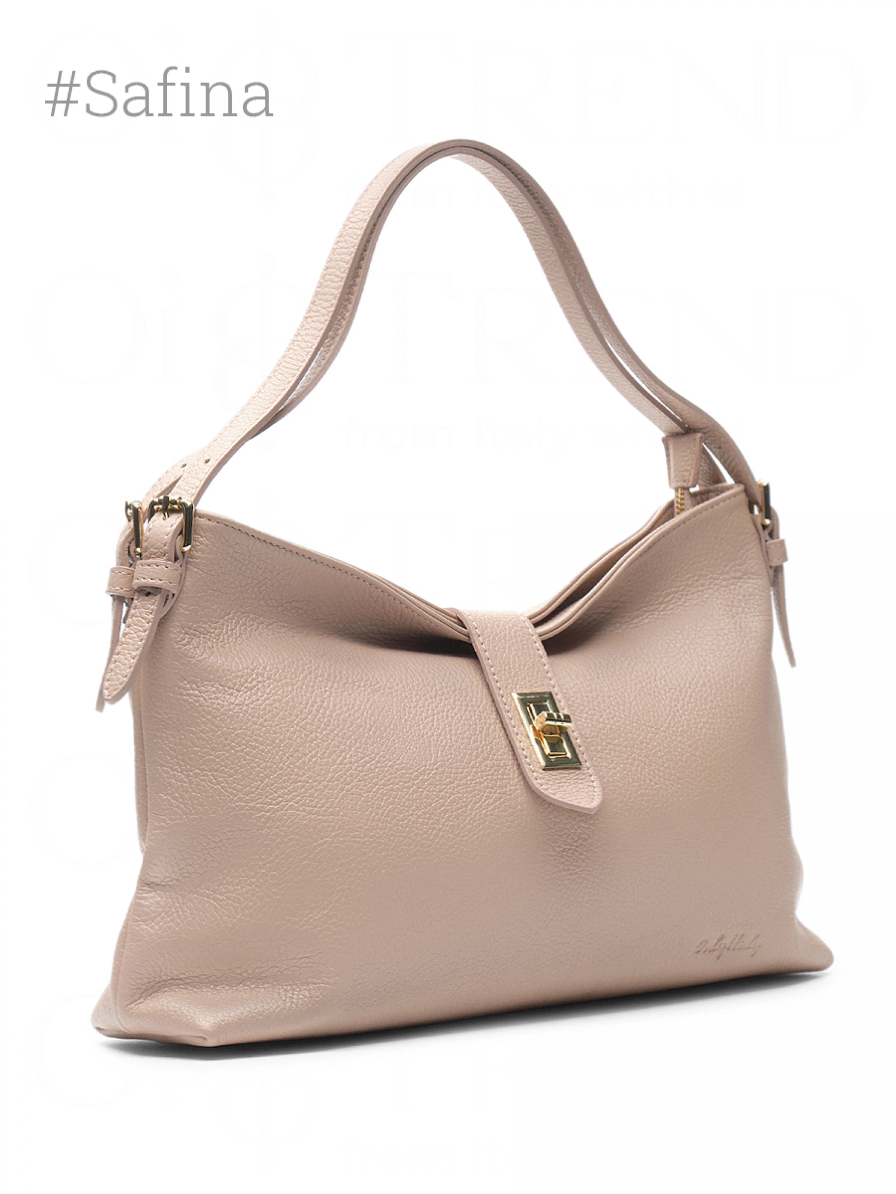 Сумка из натуральной кожи Safina пудроаого цвета OiTREND
