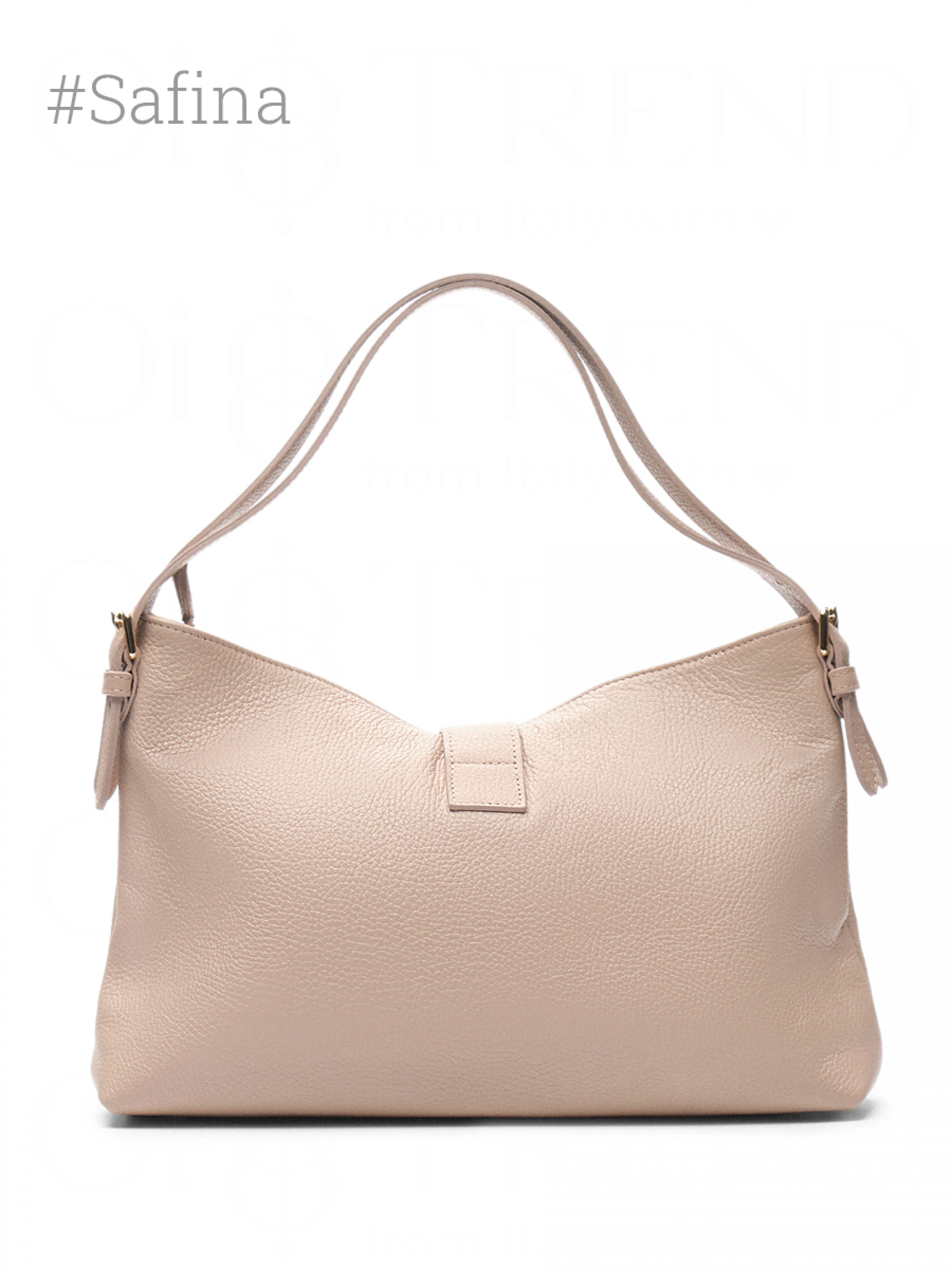 Сумка из натуральной кожи Safina пудроаого цвета OiTREND