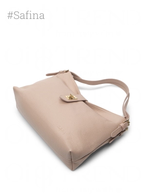 Сумка из натуральной кожи Safina пудроаого цвета OiTREND