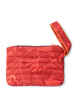 Стеганая сумка-клатч красного цвета с принтом пальмовые листья Save The Duck