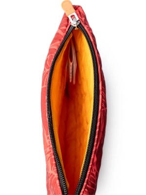 Стеганая сумка-клатч красного цвета с принтом пальмовые листья Save The Duck