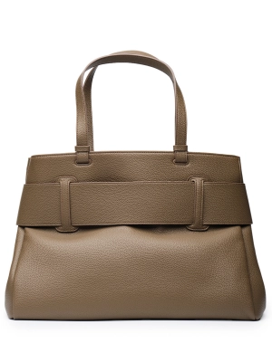 Сумка-тоут в коричневом цвете с брендированной пряжкой Armani Exchange