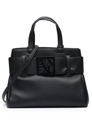 Сумка-тоут в черном цвете с брендированной пряжкой Armani Exchange
