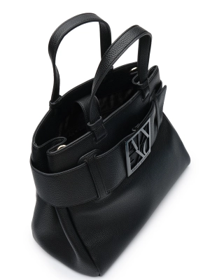 Сумка-тоут в черном цвете с брендированной пряжкой Armani Exchange